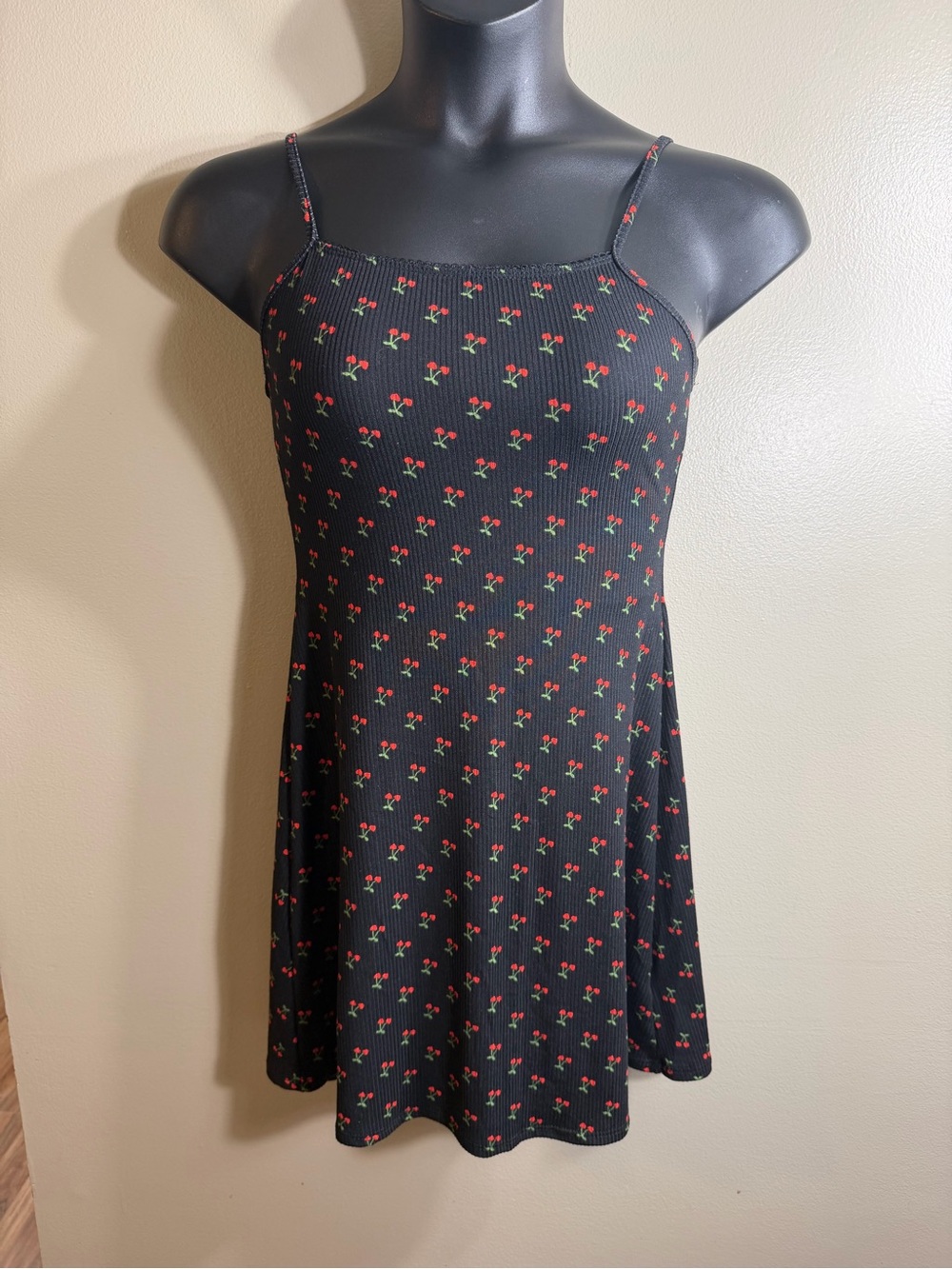 NWT See You Monday Cherry Print Ribbed Cami Mini Dress M